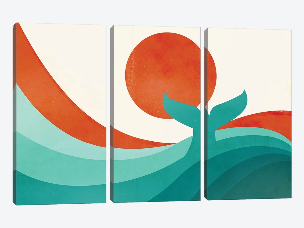Wave (Day) by Jay Fleck 3-piece Canvas Print