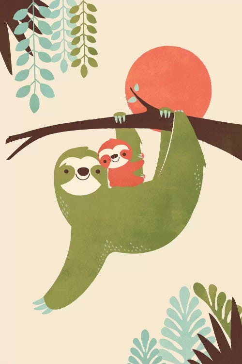 Mama Sloth by Jay Fleck wall art