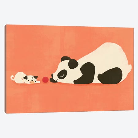 The Pug And The Panda Canvas Print #JFL27} by Jay Fleck Art Print