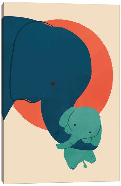 Baby Elephant Canvas Art Print - Balance Art