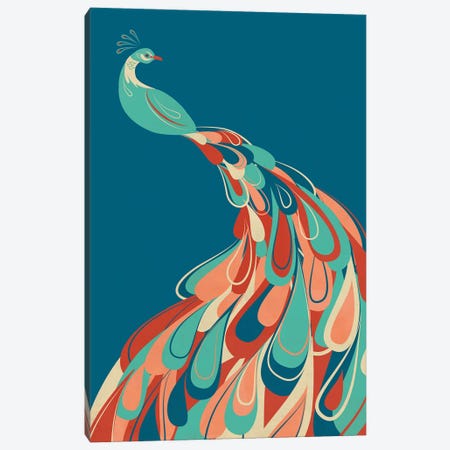 Peacock Canvas Print #JFL51} by Jay Fleck Art Print