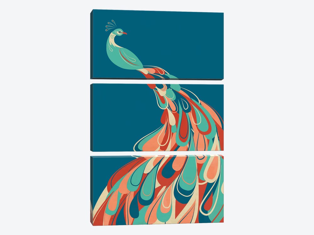 Peacock by Jay Fleck 3-piece Art Print