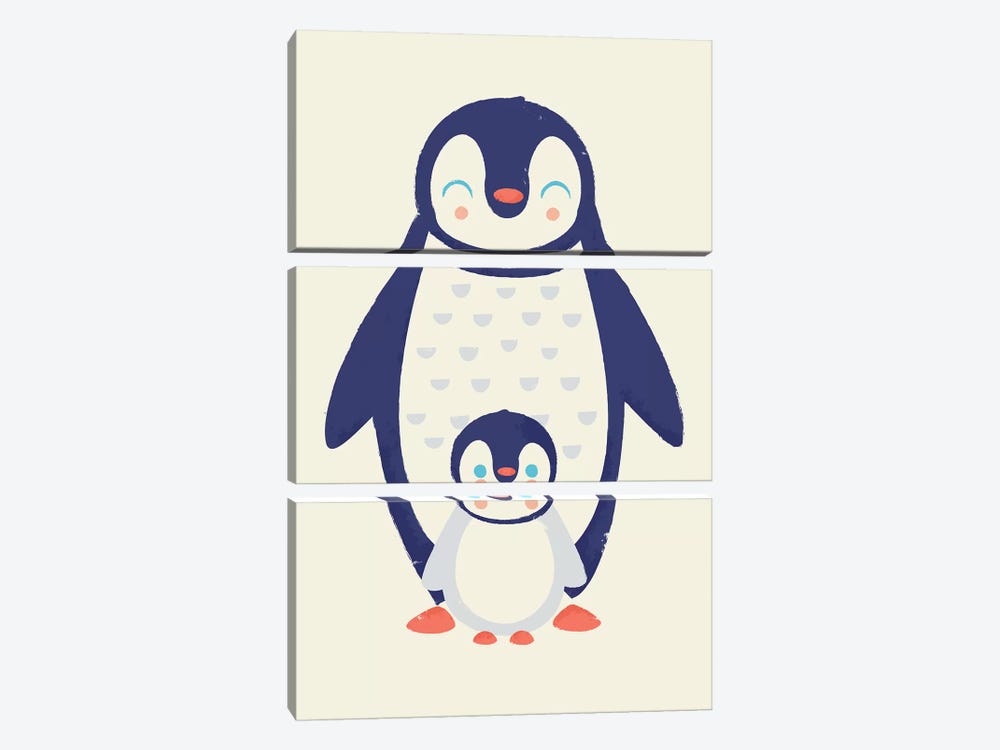Mama Penguin by Jay Fleck 3-piece Canvas Print