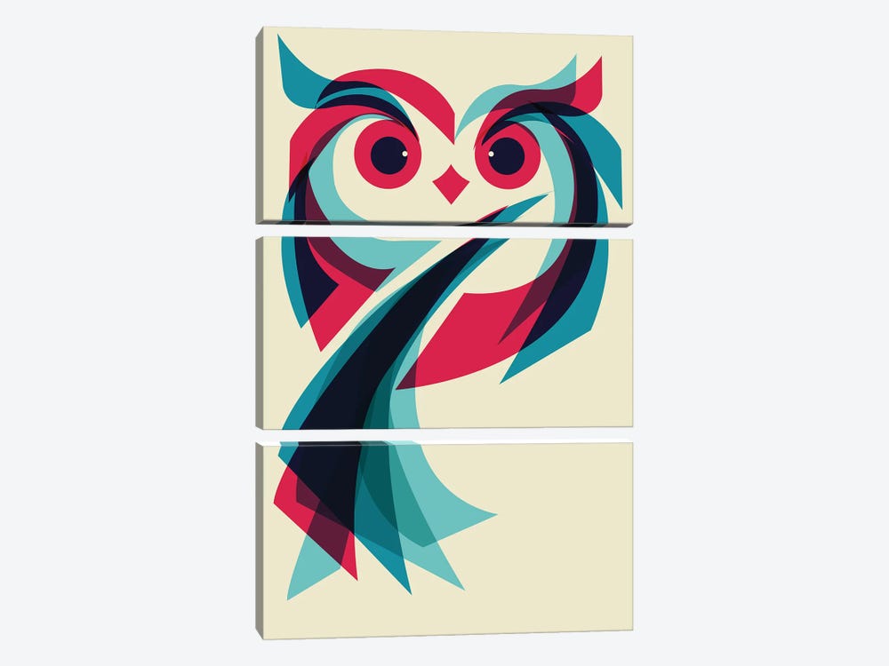 Owl by Jay Fleck 3-piece Canvas Art Print
