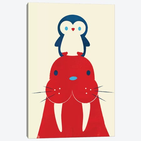 Penguin And Walrus Canvas Print #JFL86} by Jay Fleck Canvas Print