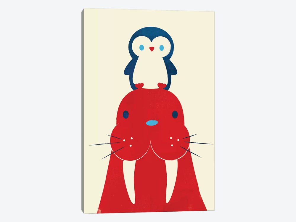 Penguin And Walrus by Jay Fleck 1-piece Canvas Art Print
