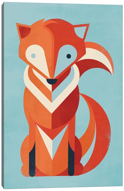 Fox Canvas Art Print - Minimalist Kids Art
