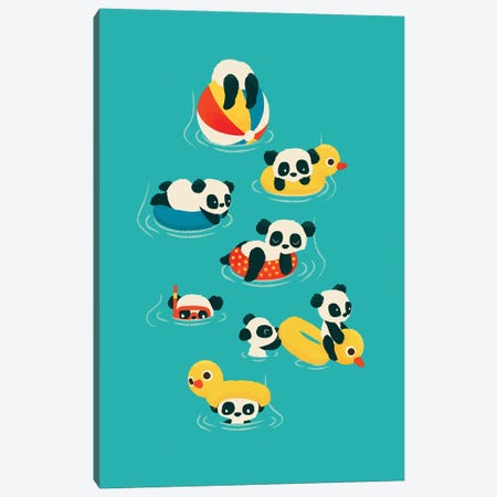 Tubing Pandas Canvas Print #JFL93} by Jay Fleck Canvas Print