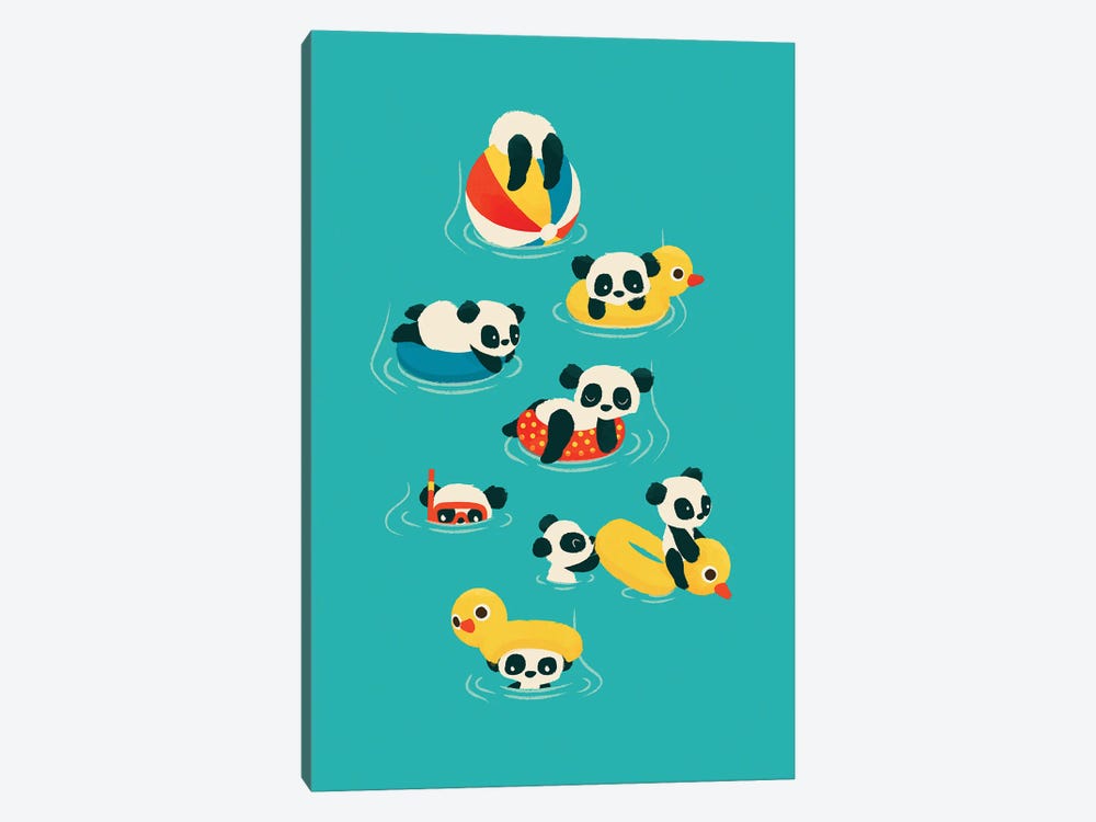 Tubing Pandas by Jay Fleck 1-piece Art Print