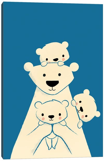 Papa Bear Canvas Art Print - Polar Bear Art