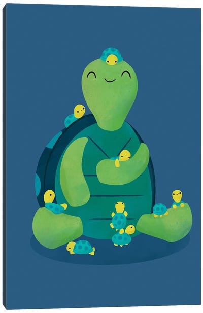 Turtle Mama Canvas Art Print - Turtle Art