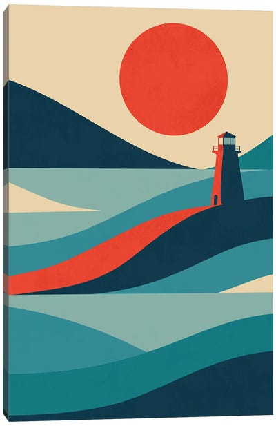 Lighthouse Canvas Art Print - Kids Nautical & Ocean Life Art