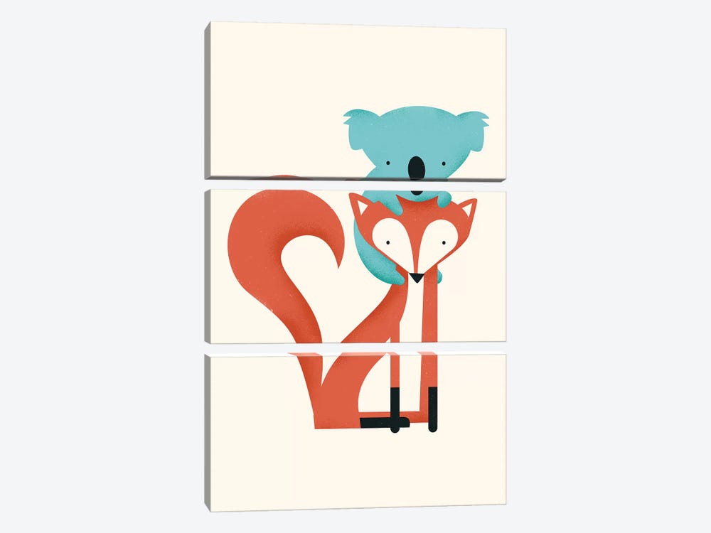 Fox & Koala by Jay Fleck 3-piece Canvas Print