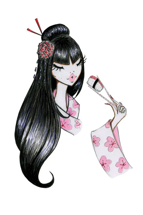 Sushi Girl by Josefina Fernandez wall art