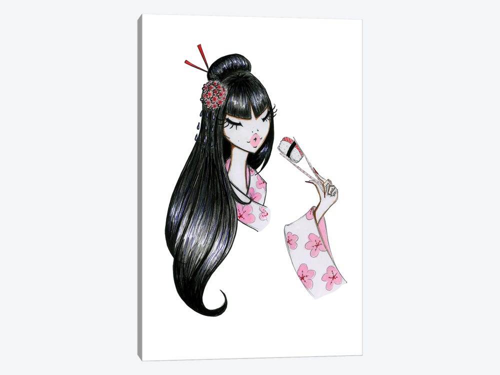 Sushi Girl 1-piece Canvas Wall Art