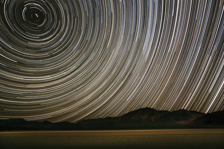 Long Exposure Star Trails Over Racetrack Playa, Death Valley National Park, Inyo County, California, USA