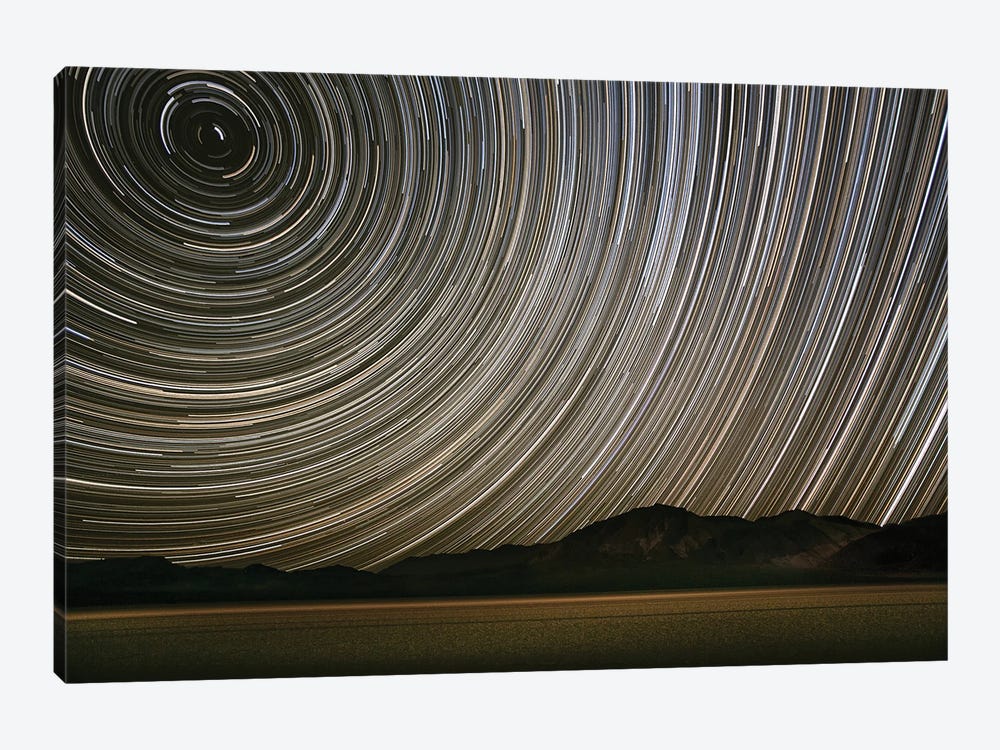 Long Exposure Star Trails Over Racetrack Playa, Death Valley National Park, Inyo County, California, USA by John Ford 1-piece Canvas Wall Art