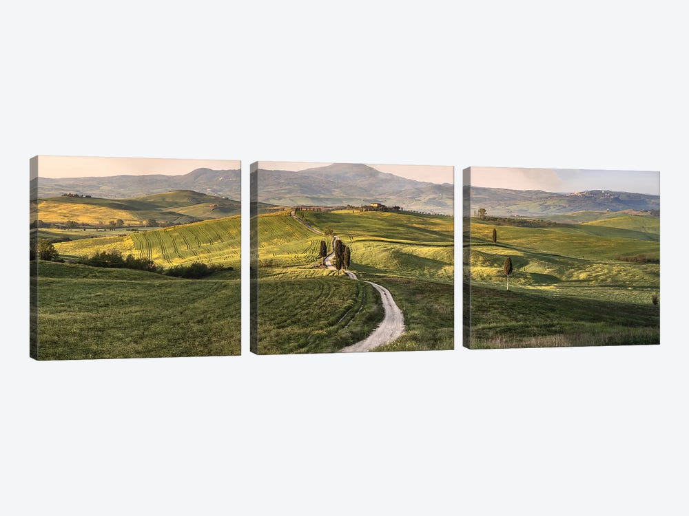 Italy, Tuscany, Val D'Orcia by John Ford 3-piece Canvas Print