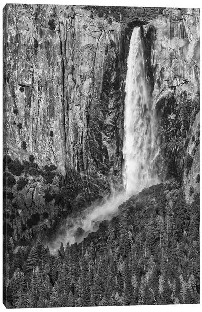 Usa, California, Yosemite, Bridal Veil Falls Canvas Art Print - Waterfall Art