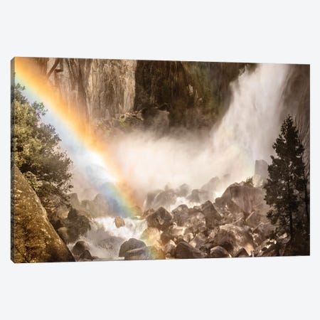 Usa, California, Yosemite, Yosemite Falls, Rainbow Canvas Print #JFO57} by John Ford Canvas Print