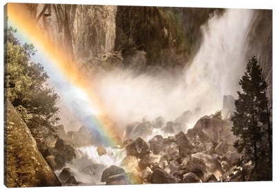 Usa, California, Yosemite, Yosemite Falls, Rainbow Canvas Art Print