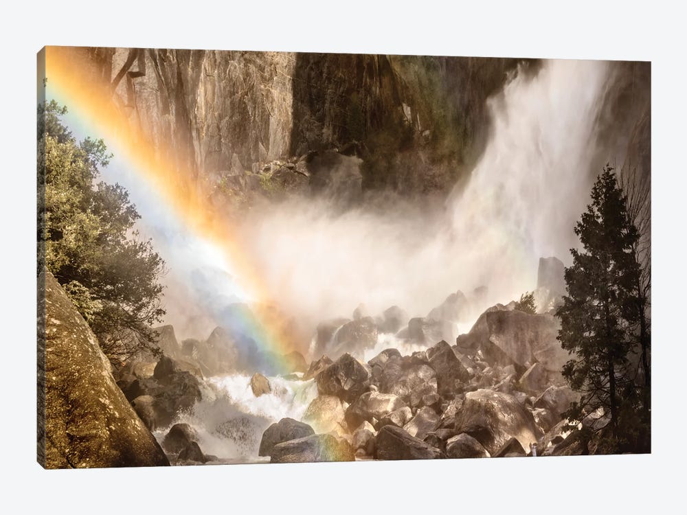 Usa, California, Yosemite, Yosemite Falls, Rainbow by John Ford 1-piece Art Print