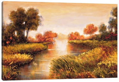 Pond At Daybreak Canvas Art Print