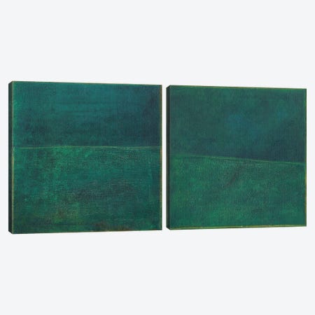 Green Zen Diptych Canvas Print Set #JFU2HSET001} by Jodi Fuchs Canvas Wall Art