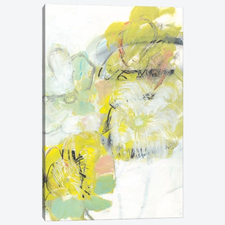 Yellow Floral Abstract I Canvas Print #JFU39} by Jodi Fuchs Canvas Wall Art