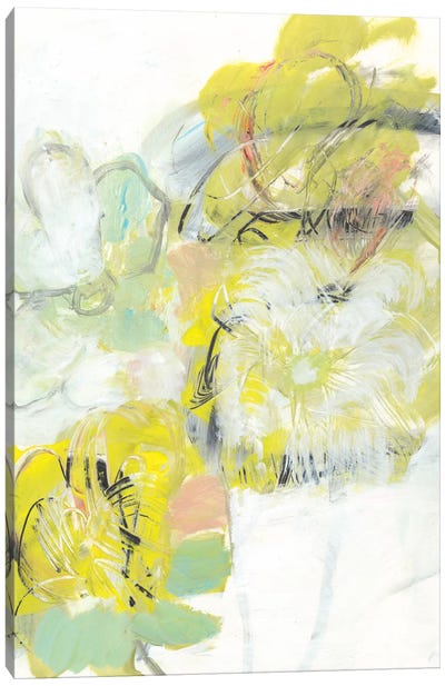 Yellow Floral Abstract I Canvas Art Print - Jodi Fuchs