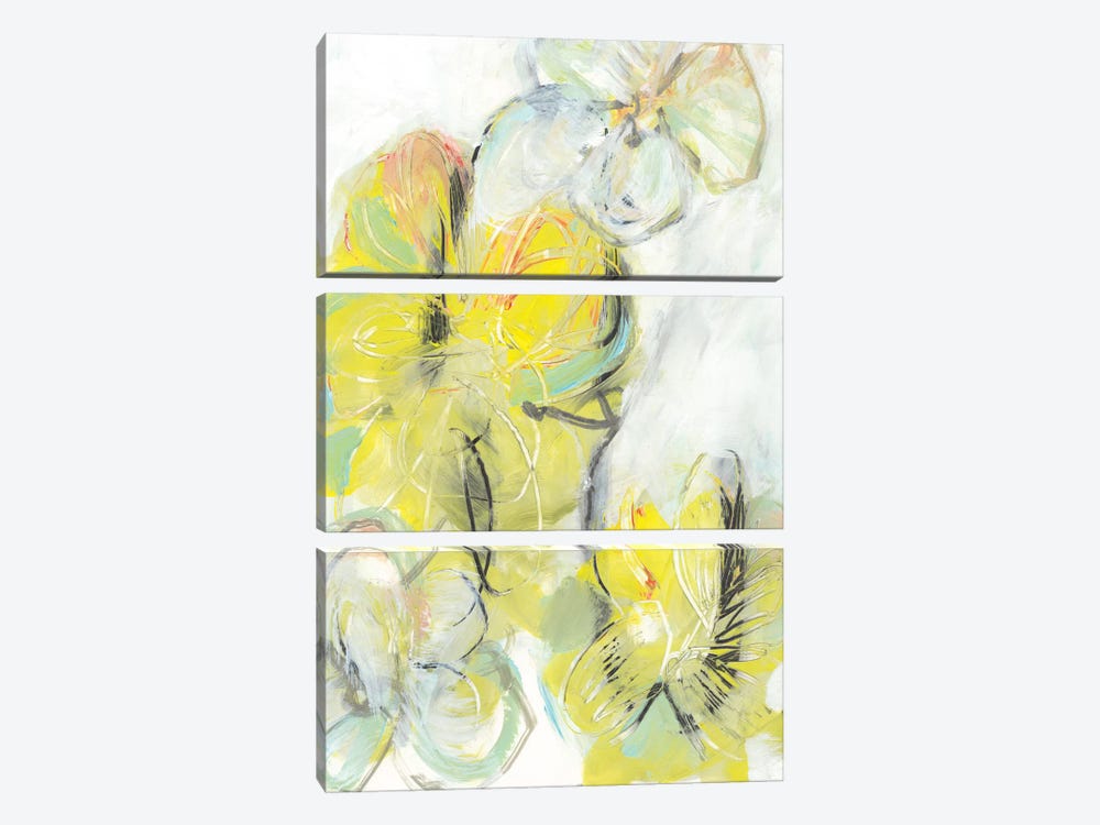 Yellow Floral Abstract II by Jodi Fuchs 3-piece Canvas Art
