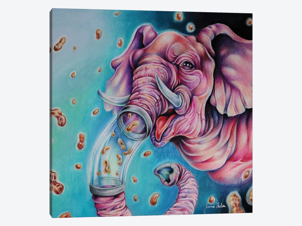 Pink Elephant by Jamie Forbes 1-piece Canvas Print