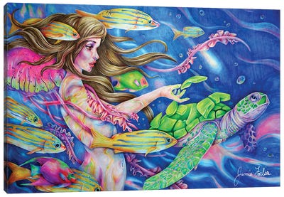 Underwater Canvas Art Print - Psychedelic Animals