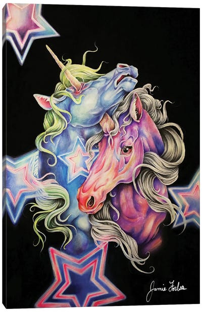 Super Star Canvas Art Print - Unicorn Art