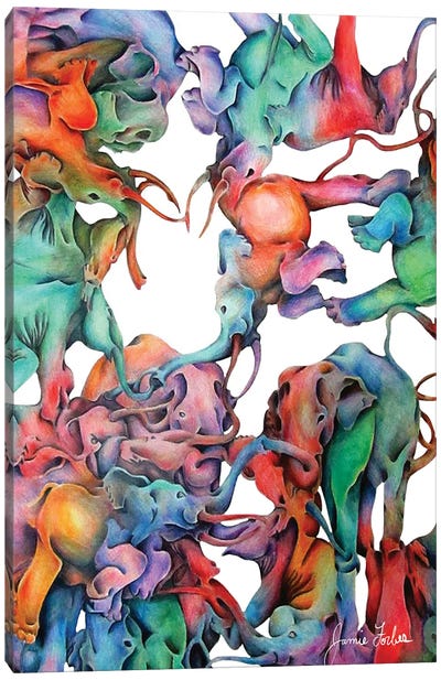 The Elephant Parade Canvas Art Print - Jamie Forbes