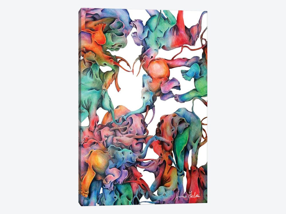 The Elephant Parade by Jamie Forbes 1-piece Canvas Art Print