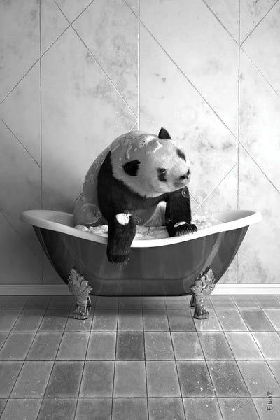 Pandas: Panda In The Bathtub by Jauffrey Philippe