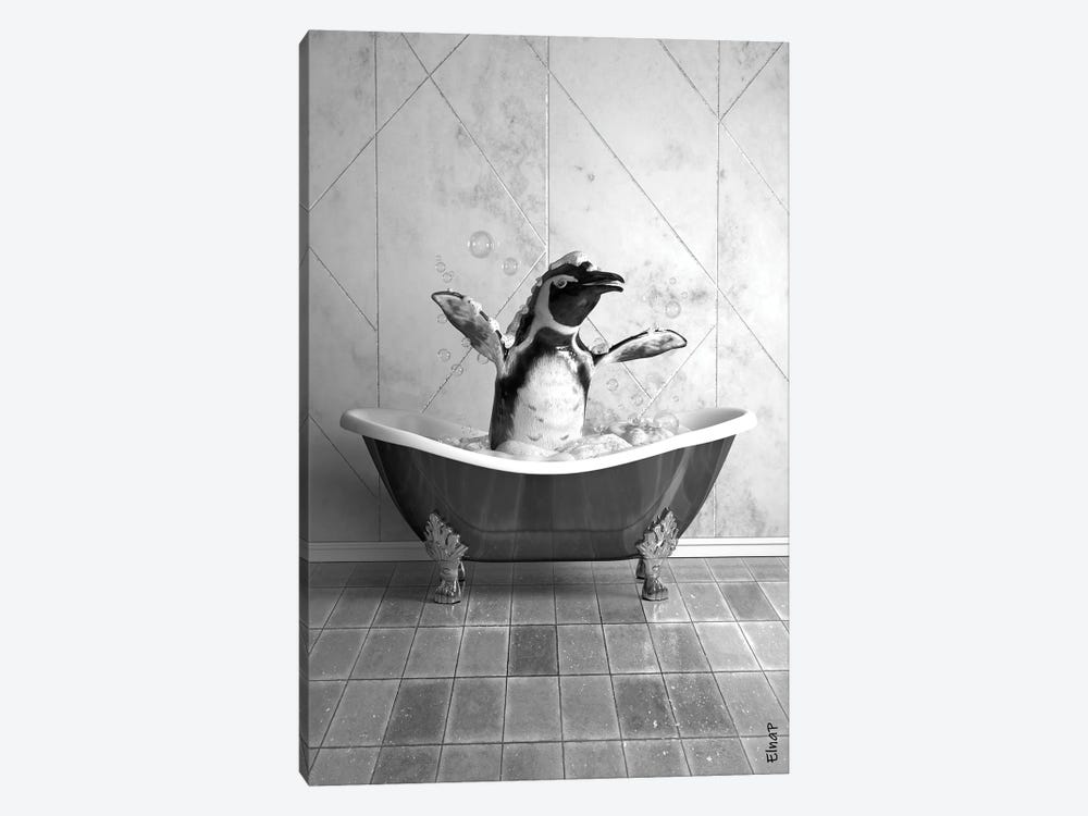 Penguin In Tub by Jauffrey Philippe 1-piece Canvas Wall Art