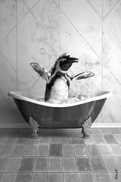 Penguins: Penguin In Tub by Jauffrey Philippe
