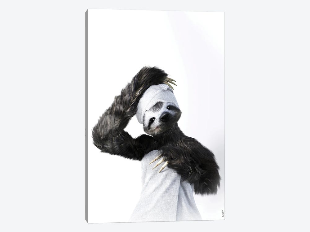 Sloth In Tub by Jauffrey Philippe 1-piece Canvas Art Print