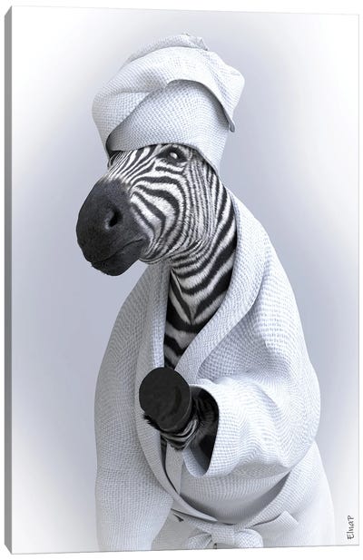 Zebra In Tub Canvas Art Print - Jauffrey Philippe