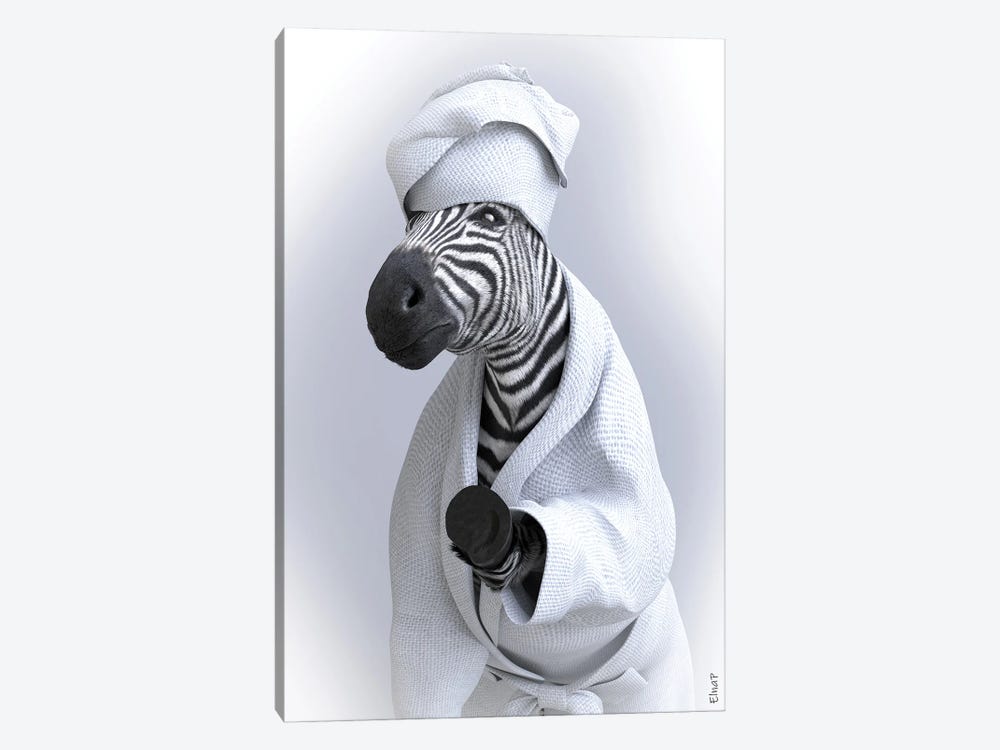 Zebra In Tub by Jauffrey Philippe 1-piece Canvas Art
