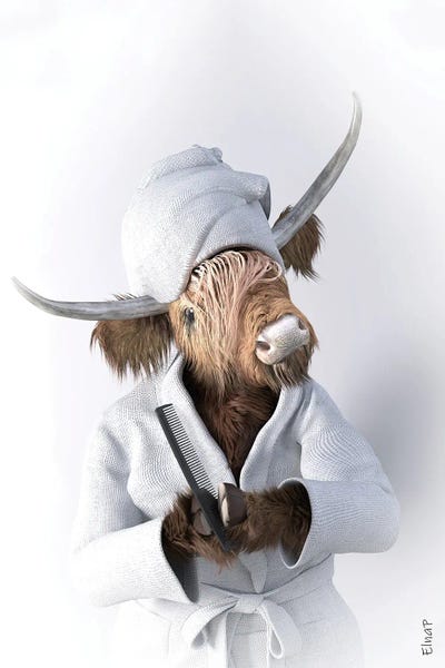 Farm Animals: Highland Cow Bathrobe by Jauffrey Philippe