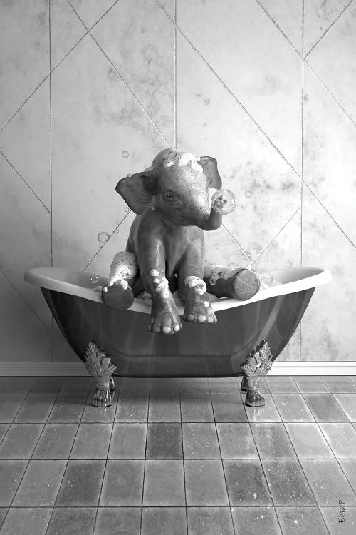 Elephant Bathroom Print, Elephant Funny Poster