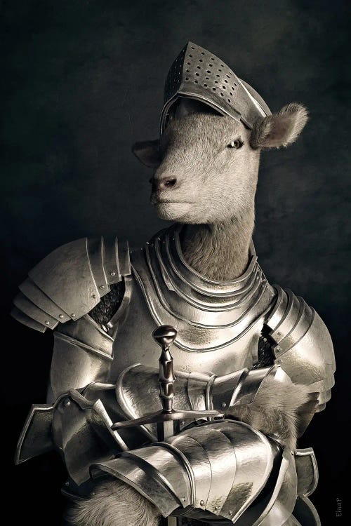 Vintage Renaissance Lamb Portrait