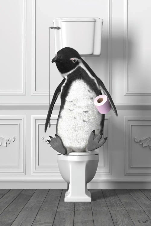 Penguin In The Toilet