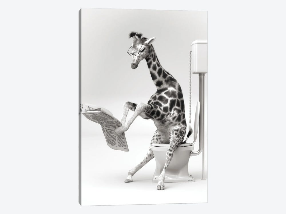 Giraffe In The Toilet by Jauffrey Philippe 1-piece Art Print