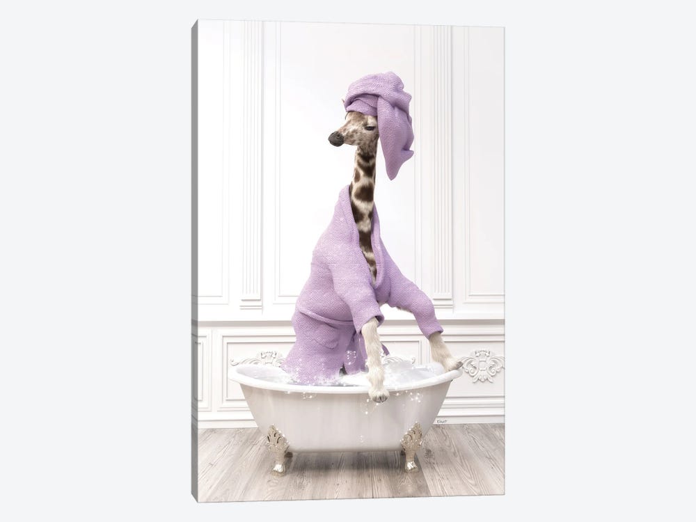 Giraffe In The Bath In Bathrobe by Jauffrey Philippe 1-piece Art Print