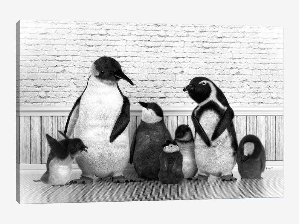 Penguin Family by Jauffrey Philippe 1-piece Canvas Print