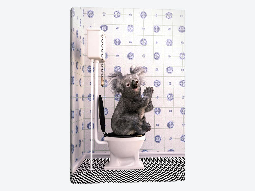 Koala In The Toilet by Jauffrey Philippe 1-piece Art Print